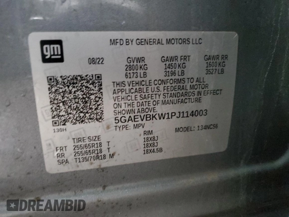 2023 Buick Enclave Premium with VIN 5GAEVBKW1PJ114003, listed as a Copart auction lot 87012714 with Not Provided miles and Salvage Title. Bid and sale history available at DreamBid. Image 13.