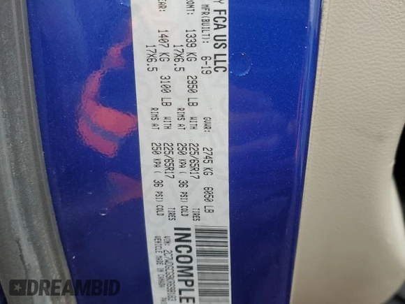 2019 Dodge Grand Caravan SXT with VIN 2C7WDGCG9KR698183, listed as a Copart auction lot 42908394 with 115,950 mi miles and Salvage Title. Bid and sale history available at DreamBid. Image 13.