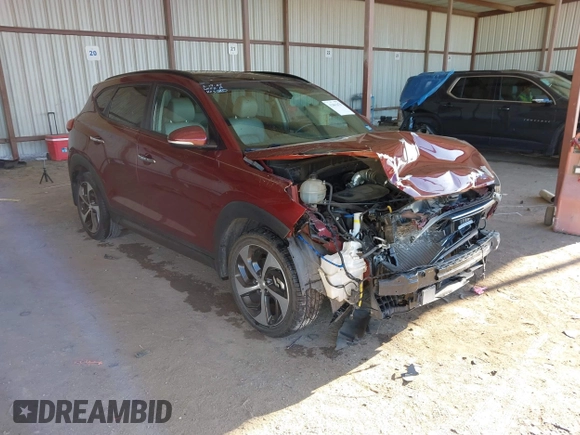 2016 Hyundai Tucson Limited with VIN KM8J33A21GU069937, listed as a IAAI auction lot 41861070 with 126,716 mi miles. Bid and sale history available at carsss.com. Image 1.