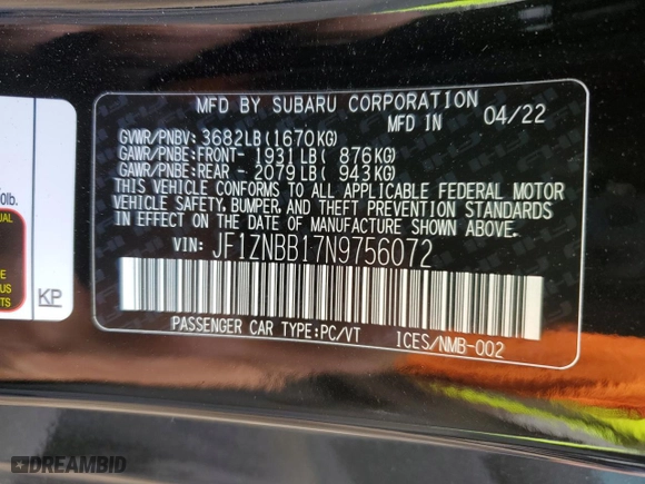 2022 Toyota GR86 with VIN JF1ZNBB17N9756072, listed as a Copart auction lot 69892472 with 7,075 mi miles. Bid and sale history available at carsss.com. Image 13.