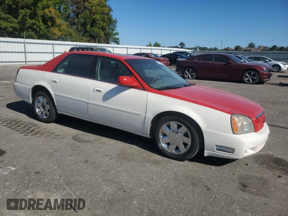 2002 Cadillac DeVille DTS with VIN 1G6KF57942U231877, listed as a Copart auction lot 76724554 with 180,082 mi miles and Salvage Title. Bid and sale history available at carsss.com. Image 4.