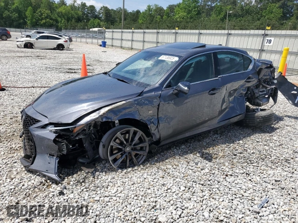 2024 Lexus IS 350 F Sport with VIN JTHBZ1B24R5082333, listed as a Copart auction lot 57138925 with 2,477 mi miles and Salvage title. Bid and sale history available at DreamBid. Image 1.