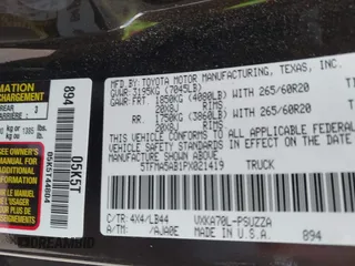 2023 Toyota Tundra 1794 Edition with VIN 5TFMA5AB1PX021419, listed as a IAAI auction lot 41359917 with 41,258 mi miles and . Bid and sale history available at DreamBid. Image 9.
