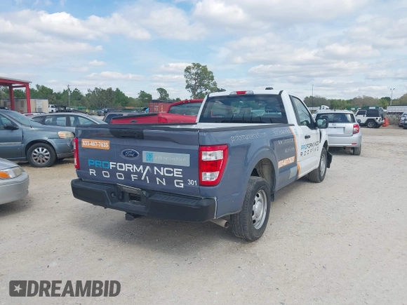 2022 Ford F-150 XL with VIN 1FTMF1CB5NKE95567, listed as a IAAI auction lot 41561435 with 54,497 mi miles. Bid and sale history available at carsss.com. Image 4.