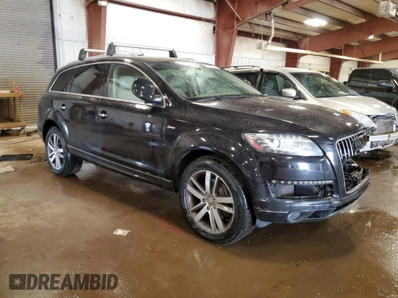 2015 Audi Q7 Premium Plus with VIN WA1LGAFE2FD020344, listed as a Copart auction lot 59184115 with 143,389 mi miles and Salvage title. Bid and sale history available at DreamBid. Image 4.