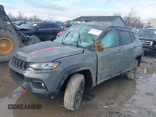 2023 Jeep Compass Trailhawk with VIN 3C4NJDDN9PT559799, listed as a IAAI auction lot 41636007 with 11,445 mi miles and . Bid and sale history available at DreamBid. Image 6.