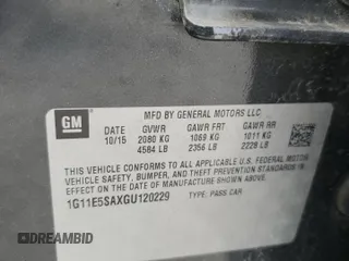 2016 Chevrolet Malibu Limited LTZ with VIN 1G11E5SAXGU120229, listed as a Copart auction lot 78781544 with 149,934 mi miles and Salvage Title. Bid and sale history available at carsss.com. Image 12.