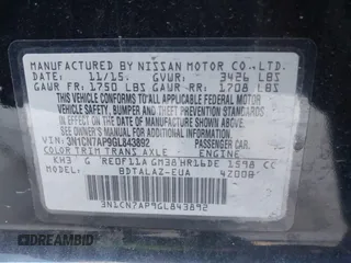 2016 Nissan Versa S z VIN 3N1CN7AP9GL843892, wystawiony jako IAAI lot #41727069 z przebiegiem 130 035 mil mil oraz . Historia ofert i sprzedaży dostępna na DreamBid. Obrazek 9.