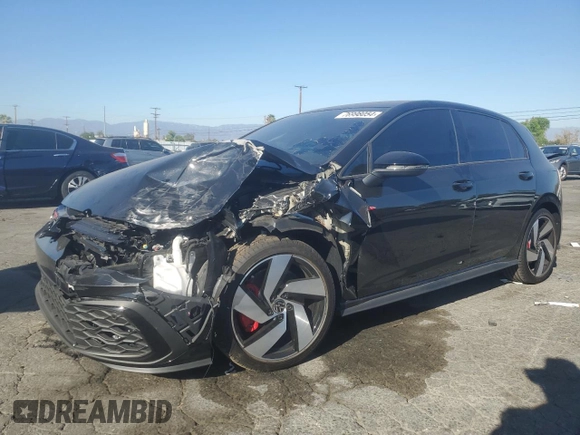2024 Volkswagen Golf GTI S with VIN WVWGA7CDXRW203460, listed as a Copart auction lot 76998054 with 506 mi miles and Salvage Title. Bid and sale history available at carsss.com. Image 1.
