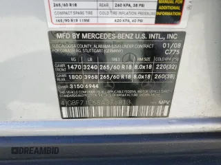 2008 Mercedes-Benz GL-Class 4.6L with VIN 4JGBF71E68A376813, listed as a Copart auction lot 70049044 with 152,942 mi miles and Salvage Title. Bid and sale history available at carsss.com. Image 13.