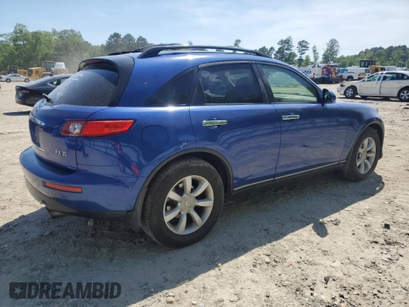 2005 Infiniti FX z VIN JNRAS08W95X216368, wystawiony jako Copart lot #54745065 z przebiegiem 232 897 mil mil oraz Szkoda całkowita • Salvage title. Historia ofert i sprzedaży dostępna na DreamBid. Obrazek 3.