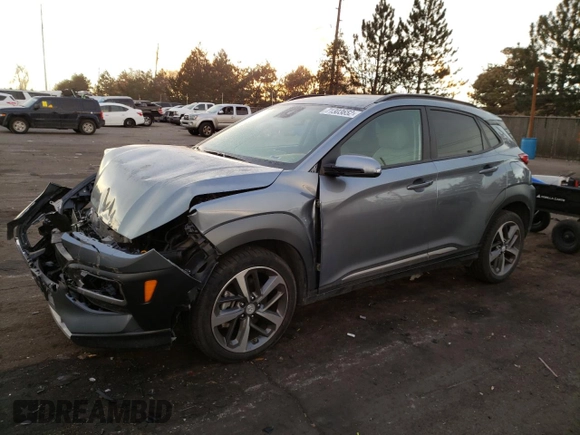 2020 Hyundai Kona Limited with VIN KM8K3CA50LU542137, listed as a Copart auction lot 71303652 with 7,416 mi miles. Bid and sale history available at carsss.com. Image 1.
