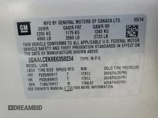 2014 Chevrolet Equinox LT with VIN 2GNALCEK8E6358234, listed as a Copart auction lot 49142215 with 0 mi miles and Salvage Title. Bid and sale history available at carsss.com. Image 13.