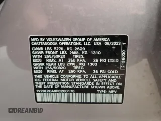 2024 Volkswagen Atlas SEL с VIN 1V2BE2CAXRC200176, выставлен на аукционе Copart как лот 80551974 с пробегом 18 285 миль миль и Списание • Salvage title. История ставок и продаж доступна на DreamBid. Изображение 13.