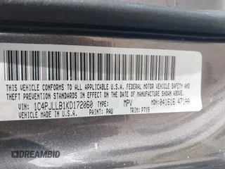 2019 Jeep Cherokee Latitude Plus with VIN 1C4PJLLB1KD172060, listed as a IAAI auction lot 42446369 with 91,222 mi miles and . Bid and sale history available at DreamBid. Image 9.