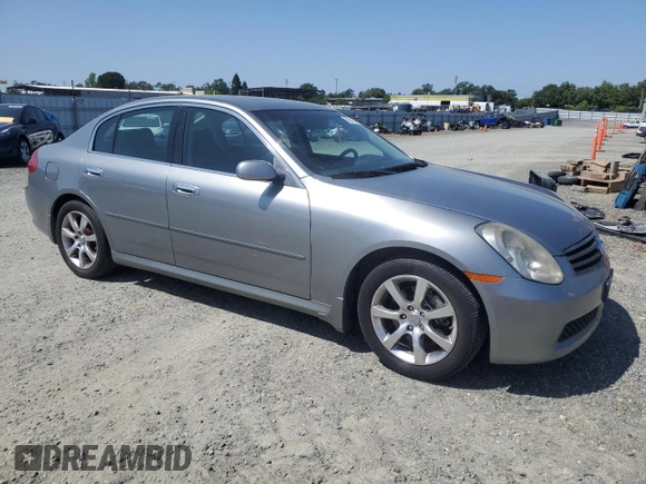 2006 Infiniti G35 with VIN JNKCV51E76M511100, listed as a Copart auction lot 55010345 with 166,936 mi miles and Salvage Title. Bid and sale history available at DreamBid. Image 4.