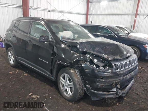 2023 Jeep Compass Latitude with VIN 3C4NJDBN4PT502817, listed as a IAAI auction lot 41650565 with 16,796 mi miles and . Bid and sale history available at DreamBid. Image 1.