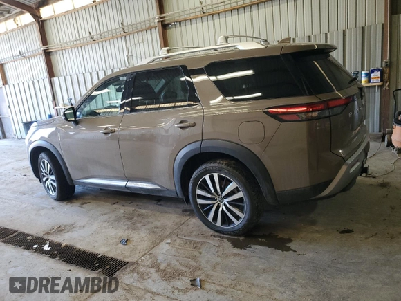 2023 Nissan Pathfinder Platinum with VIN 5N1DR3DK7PC224746, listed as a Copart auction lot 49242495 with 31,442 mi miles and Salvage title. Bid and sale history available at DreamBid. Image 2.
