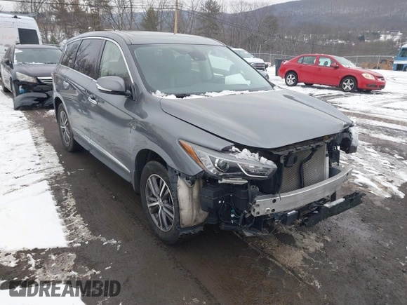 2019 Infiniti QX60 Luxe with VIN 5N1DL0MM3KC532832, listed as a IAAI auction lot 41576352 with 68,691 mi miles and . Bid and sale history available at DreamBid. Image 1.