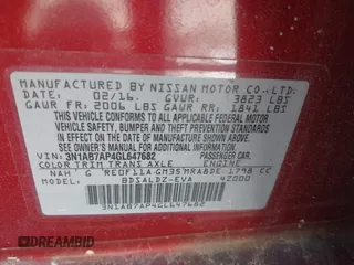 2016 Nissan Sentra SV with VIN 3N1AB7AP4GL647682, listed as a IAAI auction lot 42030087 with 137,879 mi miles and . Bid and sale history available at DreamBid. Image 9.