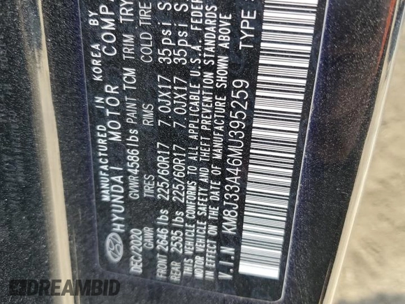 2021 Hyundai Tucson Value with VIN KM8J33A46MU395259, listed as a Copart auction lot 87718445 with 69,127 mi miles and Non Repairable. Bid and sale history available at carsss.com. Image 15.
