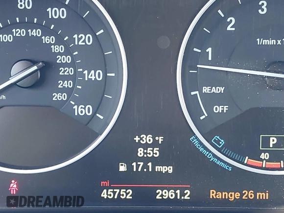 2014 BMW 3 Series 335i xDrive with VIN WBA3B9G55ENR90731, listed as a IAAI auction lot 41807046 with 45,752 mi miles and . Bid and sale history available at carsss.com. Image 15.