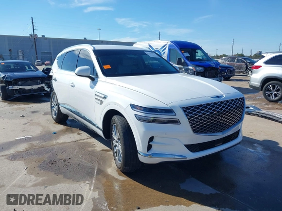 2023 Genesis GV80 with VIN KMUHBDSB0PU140228, listed as a IAAI auction lot 41253270 with 33,467 mi miles and . Bid and sale history available at DreamBid. Image 1.