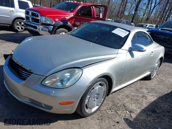 2002 Lexus SC with VIN JTHFN48Y720028912, listed as a IAAI auction lot 41810756 with 80,036 mi miles. Bid and sale history available at carsss.com. Image 19.
