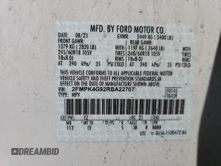 2024 Ford Edge SE z VIN 2FMPK4G92RBA22707, wystawiony jako Copart lot #56292565 z przebiegiem 44 681 mil mil oraz Szkoda całkowita • Salvage title. Historia ofert i sprzedaży dostępna na DreamBid. Obrazek 14.