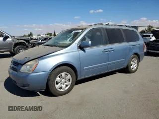 2008 Kia Sedona LX with VIN KNDMB233086232913, listed as a Copart auction lot 76707554 with 169,125 mi miles and Clean Title. Bid and sale history available at carsss.com. Image 1.