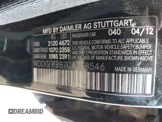 2012 Mercedes-Benz C-Class C 300 Sport with VIN WDDGF8BB7CA718546, listed as a IAAI auction lot 41901351 with 218,830 mi miles. Bid and sale history available at carsss.com. Image 9.
