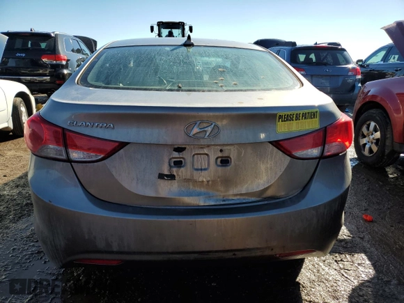 2011 Hyundai Elantra GLS with VIN 5NPDH4AE2BH035365, listed as a Copart auction lot 46697255 with 0 mi miles and Salvage Title. Bid and sale history available at carsss.com. Image 6.