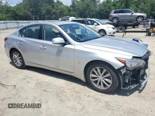 2014 Infiniti Q50 Premium with VIN JN1BV7AR7EM697072, listed as a Copart auction lot 60526535 with 227,626 mi miles and Salvage title. Bid and sale history available at DreamBid. Image 4.