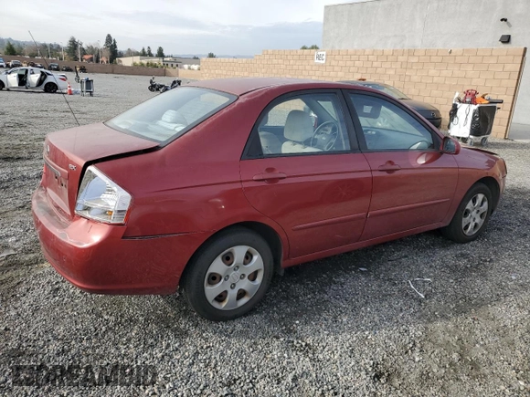 2009 Kia Spectra EX with VIN KNAFE222195620150, listed as a Copart auction lot 47403365 with 141,426 mi miles and Salvage Title. Bid and sale history available at DreamBid. Image 3.