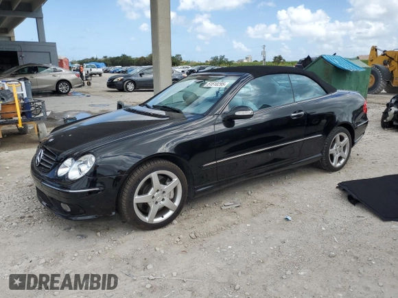 2005 Mercedes-Benz CLK 500 with VIN WDBTK75G45T035778, listed as a Copart auction lot 51510295 with 44,100 mi miles and Salvage title. Bid and sale history available at DreamBid. Image 1.
