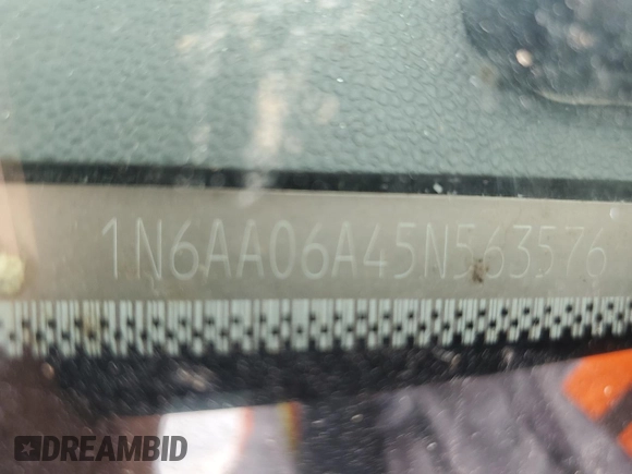 2005 Nissan Titan SE with VIN 1N6AA06A45N563576, listed as a Copart auction lot 72881714 with Not provided miles and Salvage title. Bid and sale history available at DreamBid. Image 12.