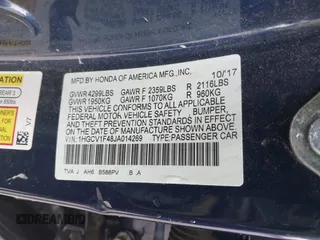 2018 Honda Accord EX with VIN 1HGCV1F48JA014269, listed as a IAAI auction lot 42002471 with 46,277 mi miles and . Bid and sale history available at DreamBid. Image 9.