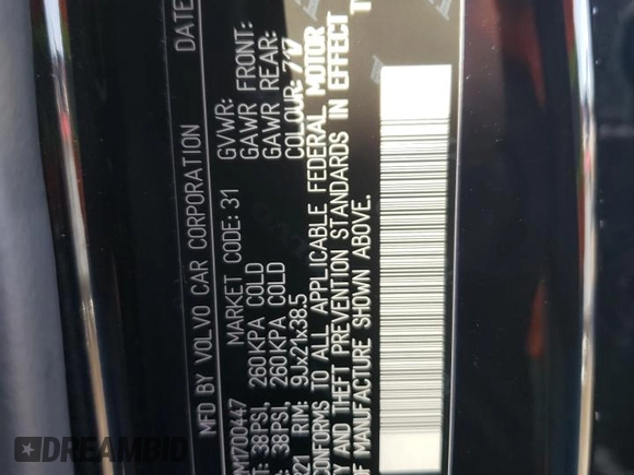 2021 Volvo XC90 Inscription with VIN YV4A22PL2M1700447, listed as a Copart auction lot 48735695 with 57,070 mi miles and Salvage Title. Bid and sale history available at DreamBid. Image 13.