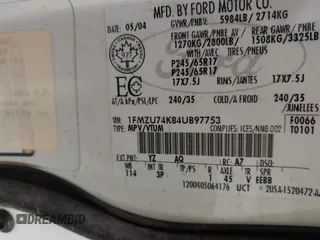 2004 Ford Explorer Eddie Bauer with VIN 1FMZU74K84UB97753, listed as a IAAI auction lot 40861041 with 110,304 mi miles and . Bid and sale history available at DreamBid. Image 9.
