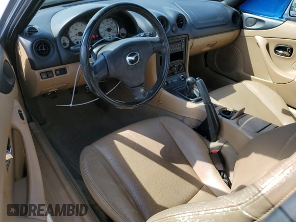 2001 Mazda MX-5 Miata with VIN JM1NB353810204843, listed as a Copart auction lot 51855565 with 147,012 mi miles and Salvage Title. Bid and sale history available at DreamBid. Image 8.