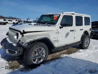 2022 Jeep Wrangler Unlimited Sahara with VIN 1C4HJXEG9NW104845, listed as a Copart auction lot 42417745 with 99,798 mi miles and Salvage Title. Bid and sale history available at DreamBid. Image 1.
