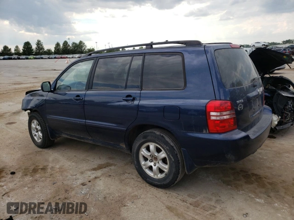 2002 Toyota Highlander with VIN JTEGD21A620034092, listed as a Copart auction lot 59693104 with 289,760 mi miles and Salvage title. Bid and sale history available at DreamBid. Image 2.