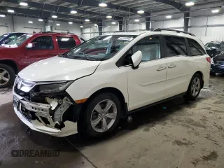 2019 Honda Odyssey EX-L z VIN 5FNRL6H74KB028844, wystawiony jako Copart lot #45184545 z przebiegiem 146 588 mil mil oraz Szkoda całkowita • Salvage title. Historia ofert i sprzedaży dostępna na DreamBid. Obrazek 1.