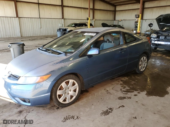 2008 Honda Civic Cpe LX with VIN 2HGFG11678H568771, listed as a Copart auction lot 49667225 with 204,734 mi miles and Salvage Title. Bid and sale history available at carsss.com. Image 1.