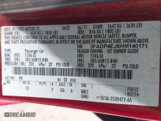 2017 Ford Fiesta SE with VIN 3FADP4EJ6HM140171, listed as a IAAI auction lot 42058349 with 97,342 mi miles. Bid and sale history available at carsss.com. Image 9.