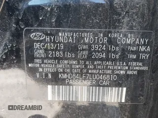 2020 Hyundai Elantra Value Edition z VIN KMHD84LF7LU046810, wystawiony jako IAAI lot #40958846 z przebiegiem 71 778 mil mil oraz . Historia ofert i sprzedaży dostępna na DreamBid. Obrazek 9.