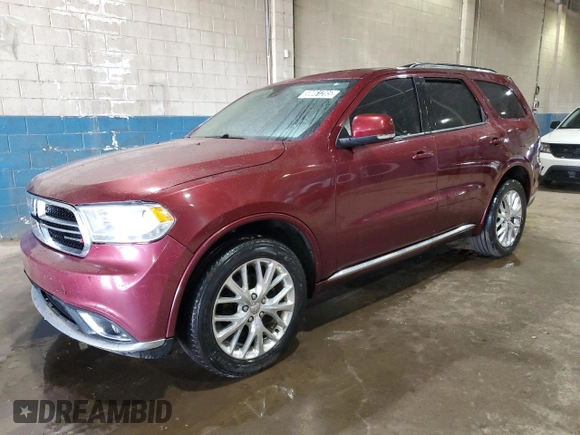 2016 Dodge Durango Limited with VIN 1C4RDJDG1GC375249, listed as a Copart auction lot 50061285 with 212,334 mi miles and Clean title. Bid and sale history available at DreamBid. Image 1.