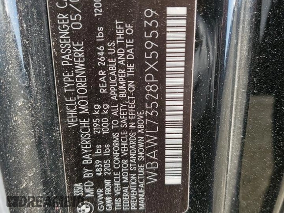 2008 BMW 3 Series 335i with VIN WBAWL73528PX59539, listed as a Copart auction lot 50527865 with 117,733 mi miles and Salvage Title. Bid and sale history available at carsss.com. Image 13.