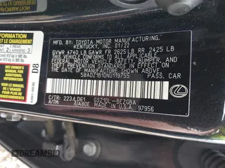 2022 Lexus ES 350 z VIN 58ADZ1B10NU119755, wystawiony jako IAAI lot #41855138 z przebiegiem 60 113 mil mil oraz . Historia ofert i sprzedaży dostępna na DreamBid. Obrazek 9.