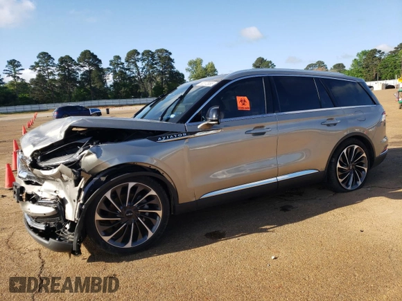 2023 Lincoln Aviator Reserve with VIN 5LM5J7WC7PGL10427, listed as a Copart auction lot 52072055 with 51,265 mi miles and Salvage title. Bid and sale history available at DreamBid. Image 1.